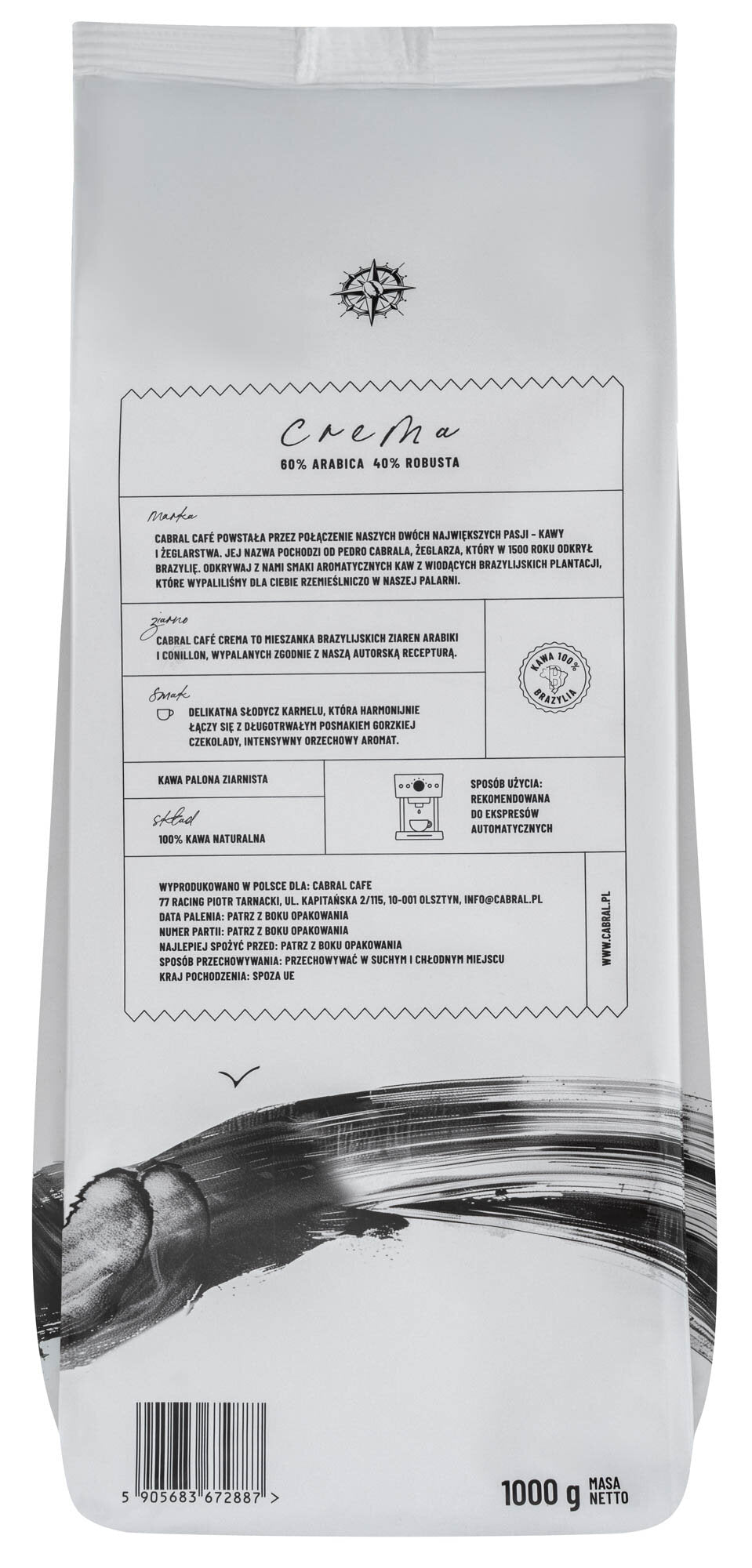 CABRAL CAFE Crema Coffee Beans (Artisanal) 1 kg
